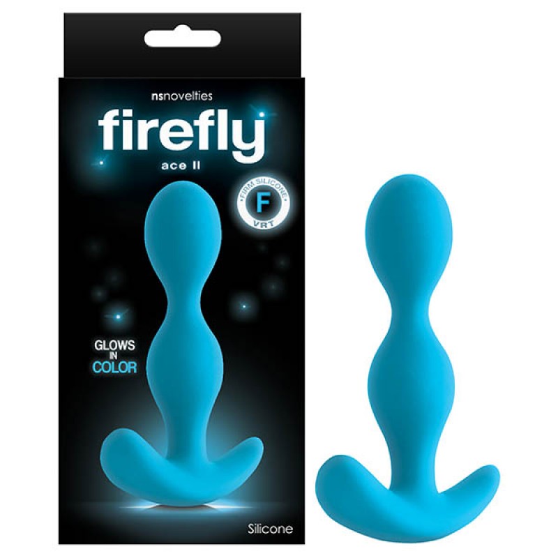 Firefly Ace II Glow In Dark Anal Plug - Blue